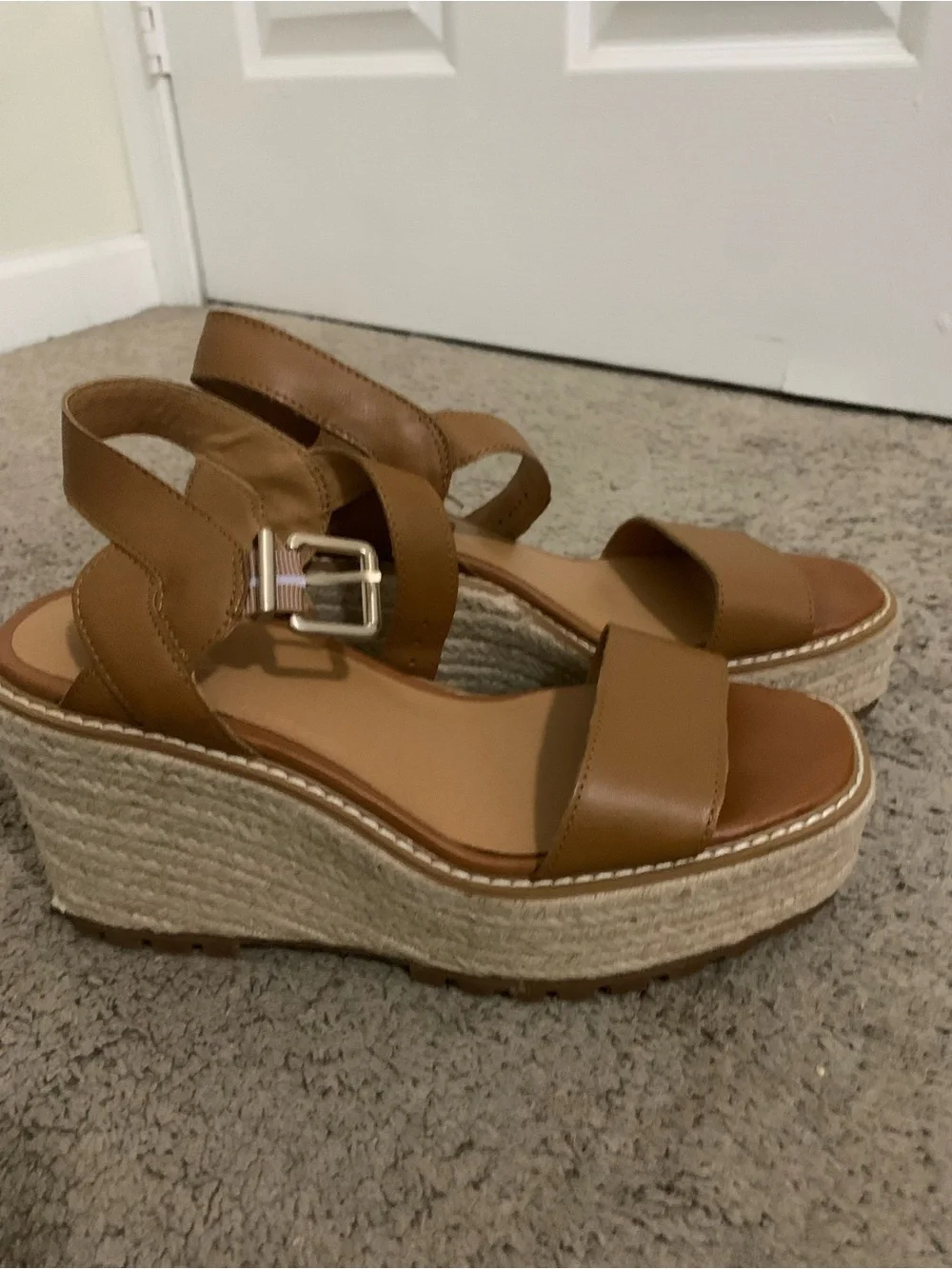 Crown Vintage Tan Platform Slingback Sandals